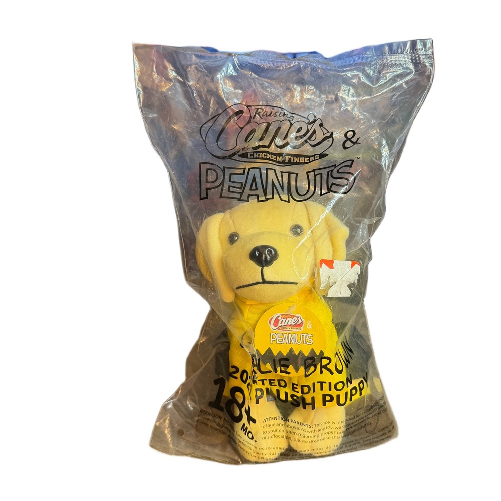 Raising Cane's Peanuts Charlie Brown Limited Edition Plush Puppy 2021 New Sealed
